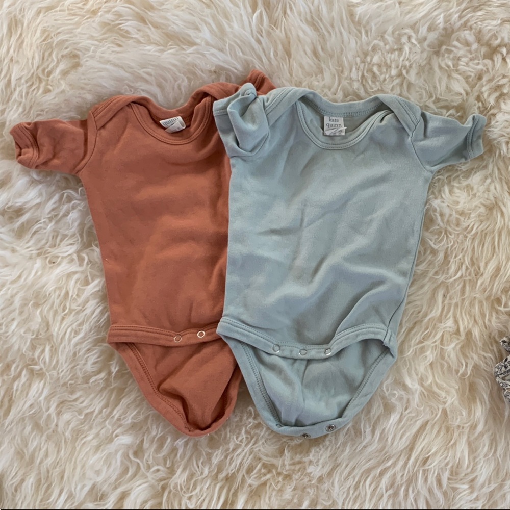 Kate Quinn Organic Cotton Baby Bodysuit Bundle of 2 0-3mo